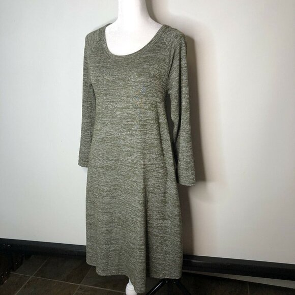Gap XS Dark Heather Green Swing Dress 3/4 Length S - Picture 7 of 7